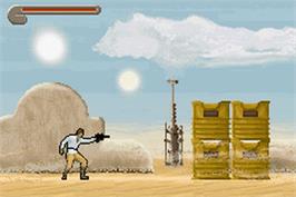 In game image of Star Wars Trilogy: Apprentice of the Force on the Nintendo Game Boy Advance.