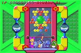 In game image of Super Bust-A-Move on the Nintendo Game Boy Advance.