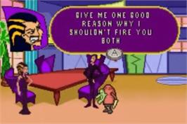 In game image of Super Duper Sumos on the Nintendo Game Boy Advance.
