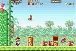 In game image of Super Mario Advance on the Nintendo Game Boy Advance.