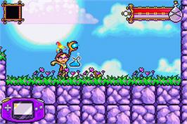 In game image of Tak 2: The Staff of Dreams on the Nintendo Game Boy Advance.