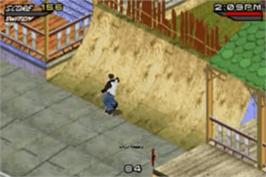 In game image of Tony Hawk's Underground on the Nintendo Game Boy Advance.