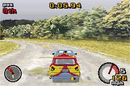 In game image of Top Gear Rally on the Nintendo Game Boy Advance.