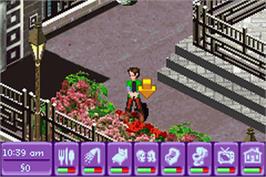 In game image of Urbz: Sims in the City on the Nintendo Game Boy Advance.