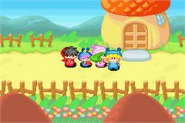 In game image of Wagamama Fairy Mirumo De Pon! - Nazo No Kagi To Shinjitsu No Tobira on the Nintendo Game Boy Advance.