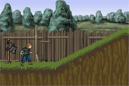 In game image of Wilden Fussball-kerle, Die - Gefahr Im Wilde Kerle Land on the Nintendo Game Boy Advance.
