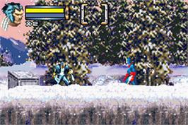 In game image of X-men 2 - La Vengeance De Wolverine on the Nintendo Game Boy Advance.