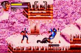 In game image of X2: Wolverine's Revenge on the Nintendo Game Boy Advance.