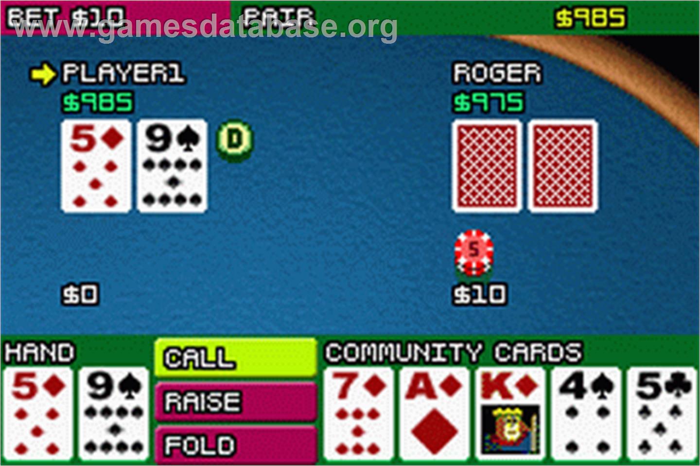 Texas Hold 'em Poker - Nintendo Game Boy Advance - Artwork - In Game