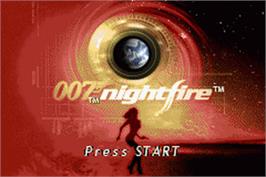 Title screen of 007 - Nightfire on the Nintendo Game Boy Advance.