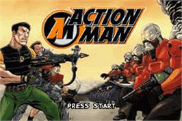 Title screen of Action Man - Robot Atak on the Nintendo Game Boy Advance.
