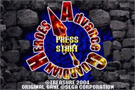 Title screen of Advance Guardian Heroes on the Nintendo Game Boy Advance.