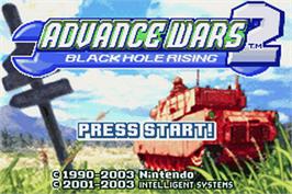 Title screen of Advance Wars 2 - Black Hole Rising on the Nintendo Game Boy Advance.