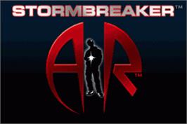 Title screen of Alex Rider - Stormbreaker on the Nintendo Game Boy Advance.