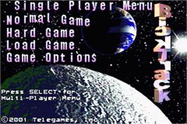Title screen of Back Track on the Nintendo Game Boy Advance.