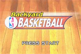 Title screen of Backyard Basketball on the Nintendo Game Boy Advance.