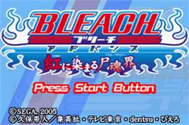 Title screen of Bleach Advance on the Nintendo Game Boy Advance.