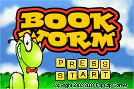Title screen of Bookworm on the Nintendo Game Boy Advance.