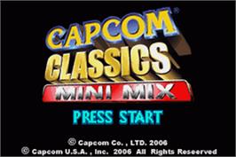 Title screen of Capcom Classics: Mini Mix on the Nintendo Game Boy Advance.
