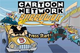 Title screen of Cartoon Network Speedway on the Nintendo Game Boy Advance.