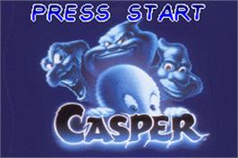 Title screen of Casper on the Nintendo Game Boy Advance.