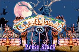 Title screen of Castleween on the Nintendo Game Boy Advance.
