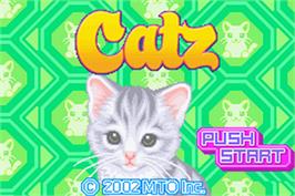 Title screen of Catz on the Nintendo Game Boy Advance.