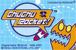 Title screen of ChuChu Rocket on the Nintendo Game Boy Advance.