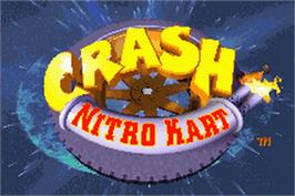 Title screen of Crash Nitro Kart on the Nintendo Game Boy Advance.