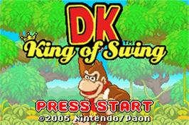 Title screen of DK: King of Swing on the Nintendo Game Boy Advance.