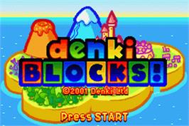 Title screen of Denki Blocks! on the Nintendo Game Boy Advance.