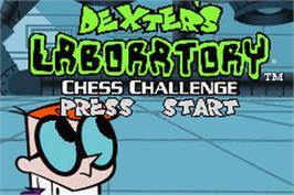 Title screen of Dexter's Laboratory - Chess Challenge on the Nintendo Game Boy Advance.