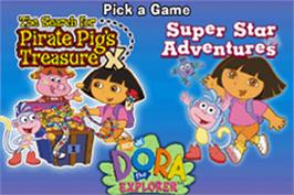 Title screen of Dora The Explorer Double Pack on the Nintendo Game Boy Advance.