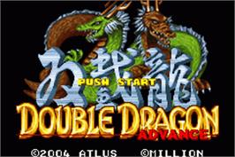 Title screen of Double Dragon Advance on the Nintendo Game Boy Advance.