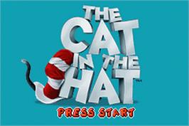 Title screen of Dr. Seuss' The Cat in the Hat on the Nintendo Game Boy Advance.