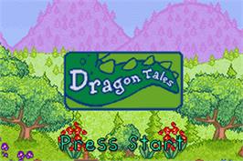 Title screen of Dragon Tales - Dragon Adventures on the Nintendo Game Boy Advance.