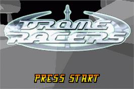 Title screen of Drome Racers on the Nintendo Game Boy Advance.