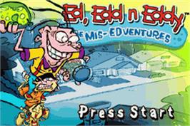 Title screen of Ed Edd'n Eddy - The Mis-Edventures on the Nintendo Game Boy Advance.