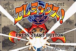 Title screen of Elemix! on the Nintendo Game Boy Advance.
