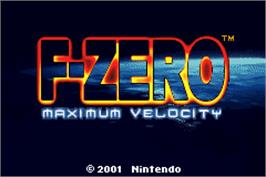Title screen of F-Zero: Maximum Velocity on the Nintendo Game Boy Advance.