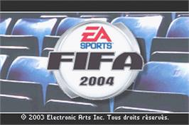 Title screen of FIFA Football 2004 on the Nintendo Game Boy Advance.