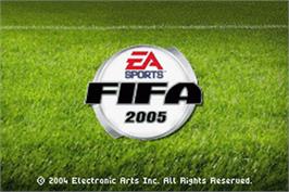 Title screen of FIFA Football 2005 on the Nintendo Game Boy Advance.