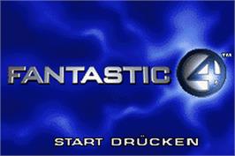 Title screen of Fantastic 4 on the Nintendo Game Boy Advance.