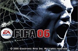 Title screen of Fifa 06 on the Nintendo Game Boy Advance.