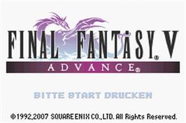 Title screen of Final Fantasy 5 on the Nintendo Game Boy Advance.