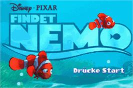 Title screen of Finding Nemo on the Nintendo Game Boy Advance.