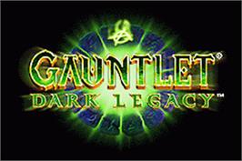 Title screen of Gauntlet - Dark Legacy on the Nintendo Game Boy Advance.