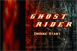 Title screen of Ghost Rider on the Nintendo Game Boy Advance.