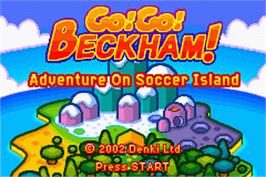 Title screen of Go! Go! Beckham! Adventure of Soccer Island on the Nintendo Game Boy Advance.