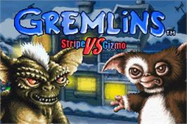 Title screen of Gremlins: Stripe Vs. Gizmo on the Nintendo Game Boy Advance.